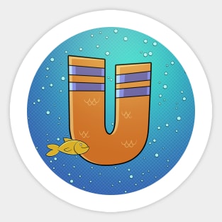 U is for underwater Sticker